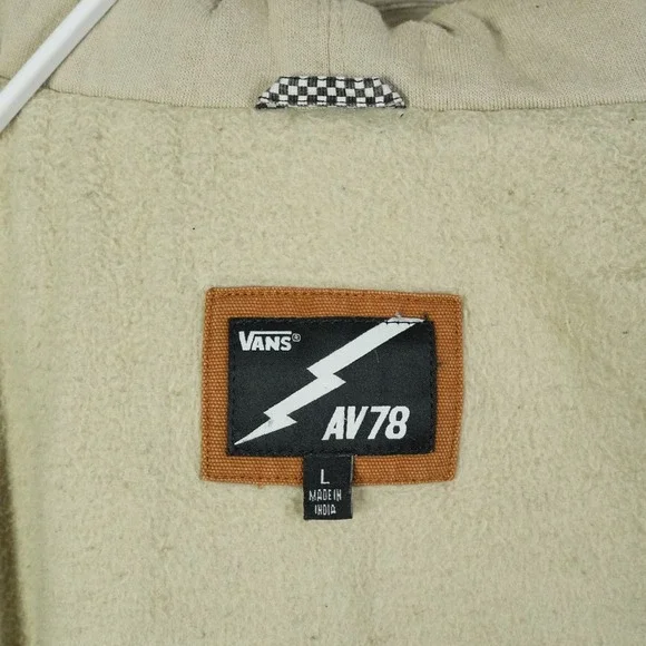 Vans x Anthony Van Engelen Hooded Barne Work Jacket Tan Mens Large AV78 Full Zip